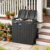 Outsunny 58 Gallon Double Outdoor Garbage Bin with Dual Lid, Side Holder, Waterproof Plastic Garbage Can with Drip Trays, Outdoor Waste Trash Can for Patio, Backyard, Garden, Black