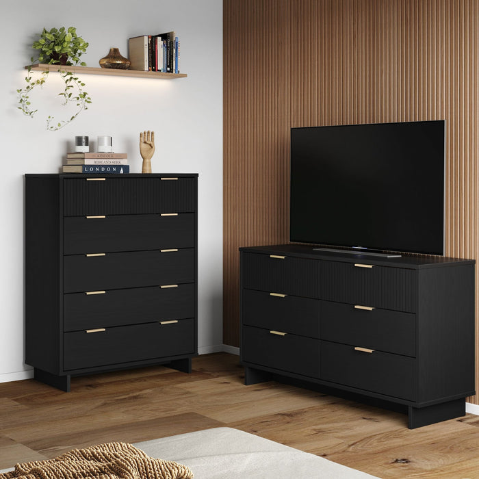 Granville Modern 2-Piece Dresser Set in Black
