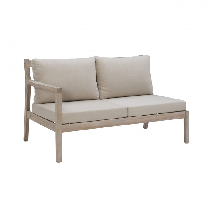 Teagon Natural Beige Outdoor Patio Loveseat - Set of 2