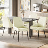 HOMCOM Dining Chairs Set of 4, Kitchen Chairs with Steel Legs, Cream White