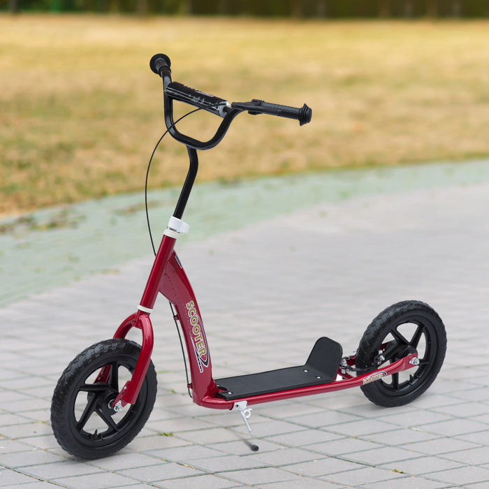 Homcom Kids Scooter Street Bike Bicycle For Teens Ride On Toy W/ 12'' Tire For 5-12 Year Old Red