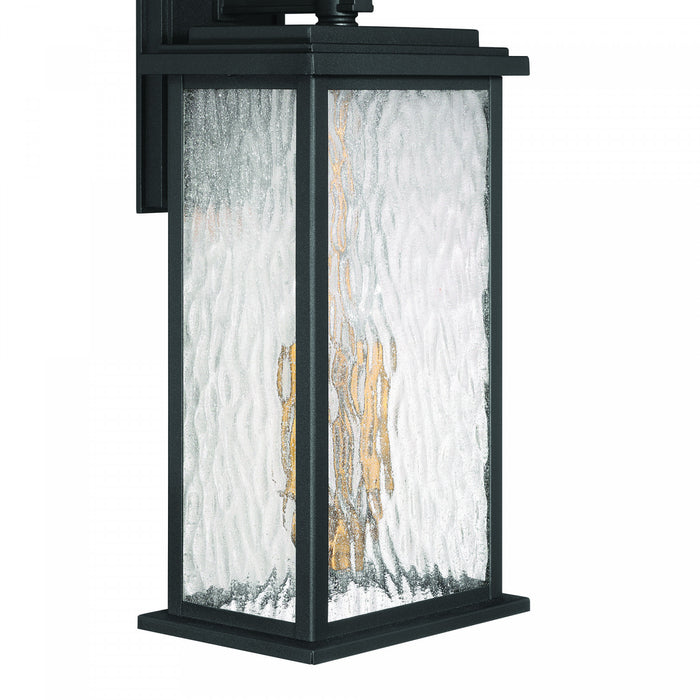 Estate 2 Light Outdoor Wall Sconce 19\", Black, Brass With Rain Glassware