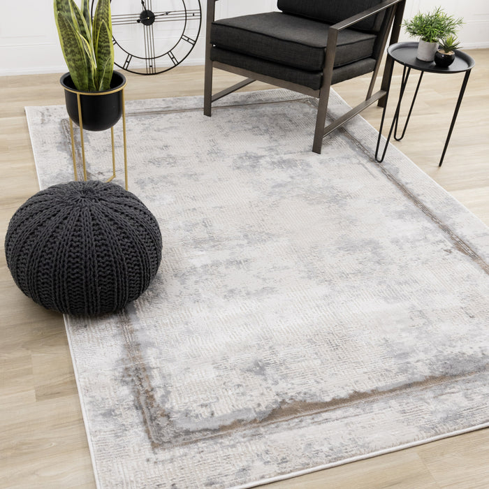 London Distressed Border Area Rug - 5'3\" x 7'7\"