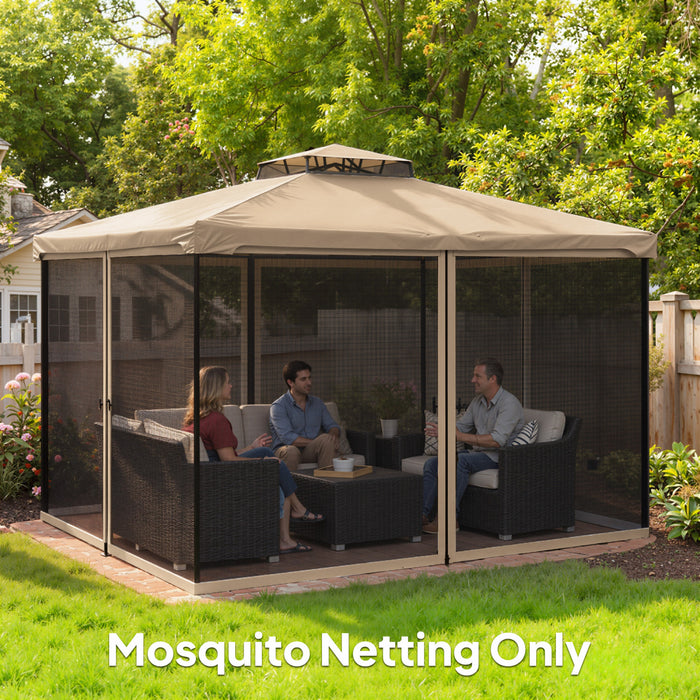 Outsunny 10' x 12' Gazebo Replacement Mosquito Netting, Beige