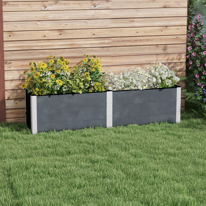 Outsunny 6.6' X 1.6' X 1.8' Raised Garden Bed With Open Bottom Grey