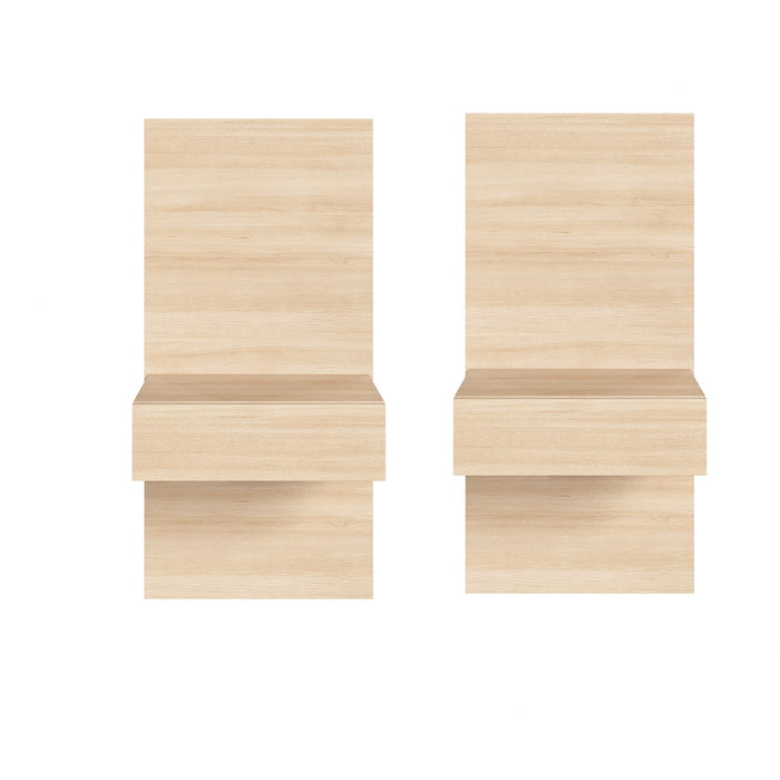 Nordika Milano Floating Nightstand Extension Panel Set Of 2 - Natural Blonde Oak