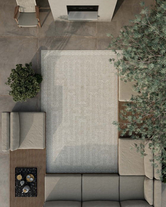 Maze Transitional 6'6\" x 9'0\" Area Rug in Grey Indoor Area Rug