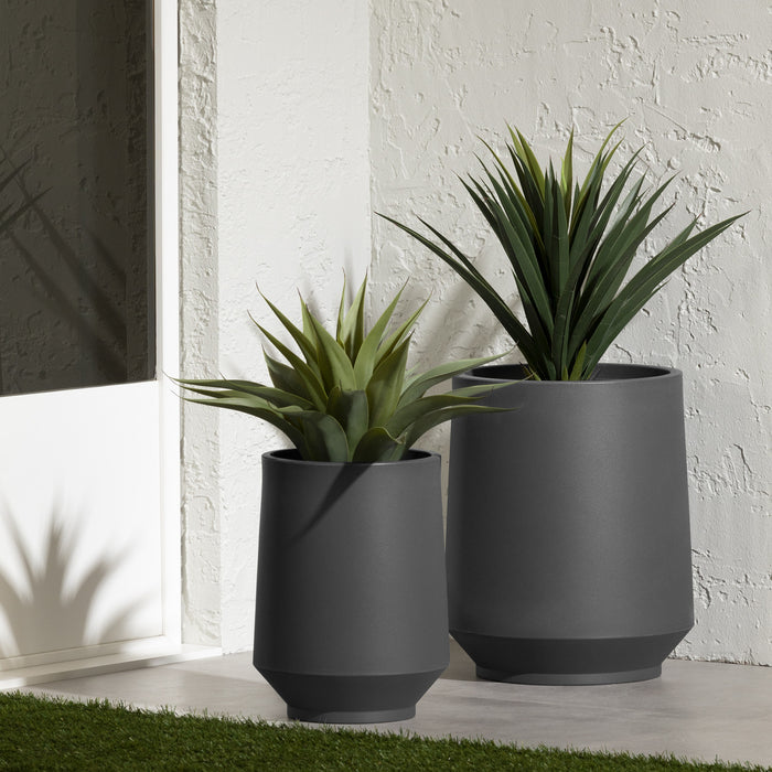 Dalya 2-Piece Planter - Dark Grey
