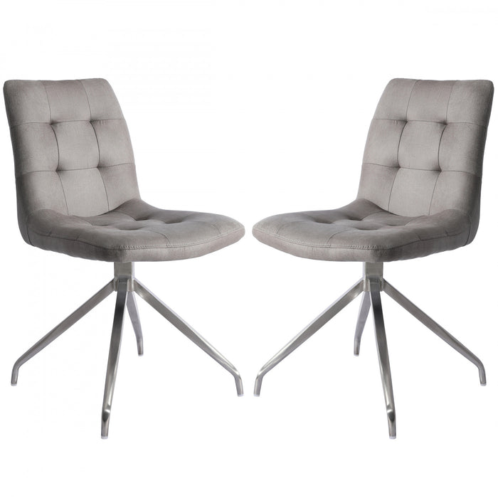 Odette Grey Tufted Upholstered Dining Chair (Set of 2)