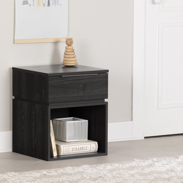 Hourra 1-Drawer Nightstand - Grey Oak