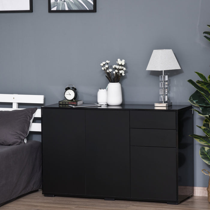 HOMCOM Kitchen Sideboard with Push-Open Drawers and Storage Cabinets