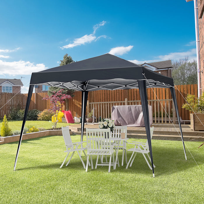 Outsunny 8' X 8' Pop Up Canopy Foldable Outdoor Canopy Tent W/ Bag, Black