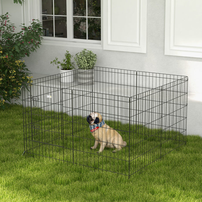 Pawhut Dog Playpen Puppy Play Pen, Pet Exercise Fences For Outside Indoor, Foldable Dog Kennel, 30\"h