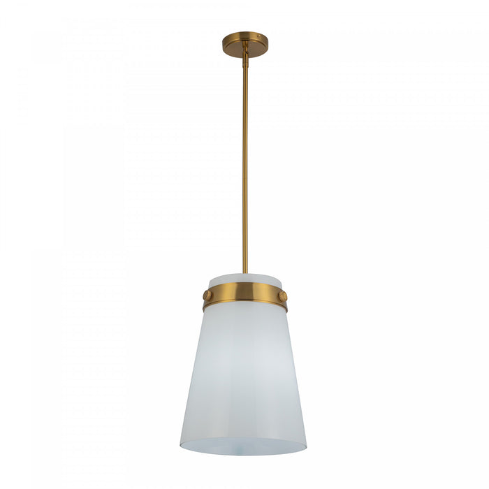 Dahlia 1 Light Pendant 12\", Brushed Brass