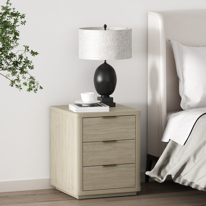 Evelyn Modern 20\" Nightstand in Natural (3-Drawer)