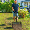 Outsunny 24 Inch Compost Spreader, Peat Moss Spreader with 24.4"/26.4" Height Adjustable Handle and Metal Mesh Basket, Lawn and Garden Soil Spreader for Spreading Manure, Black
