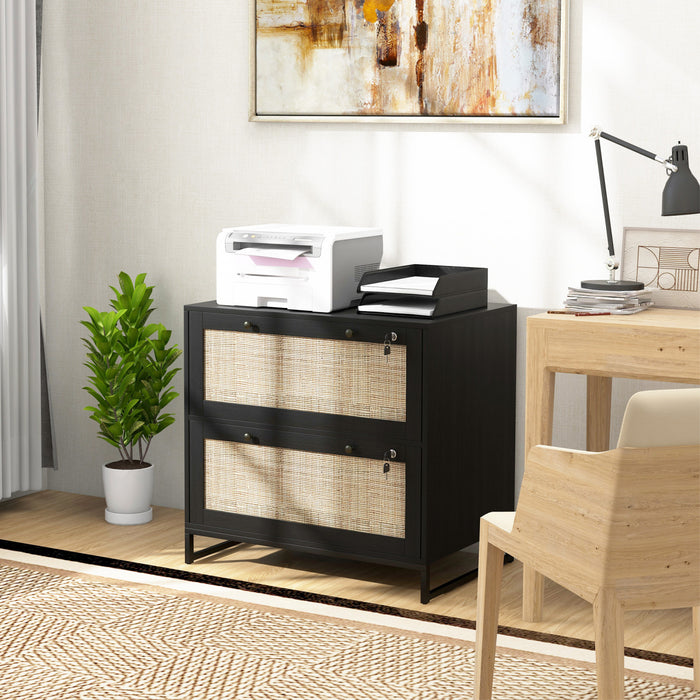 Vinsetto 2 Drawer File Cabinet With Locks For Letters, A4, Legal Size