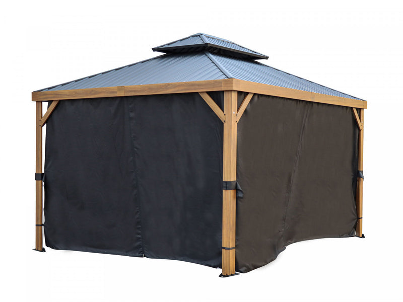 Gazebo Penguin Yosemite 10 ft x 12 ft Black Polyester Curtains