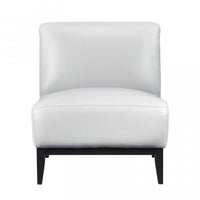 Murdock Accent Chair Silver Leather 