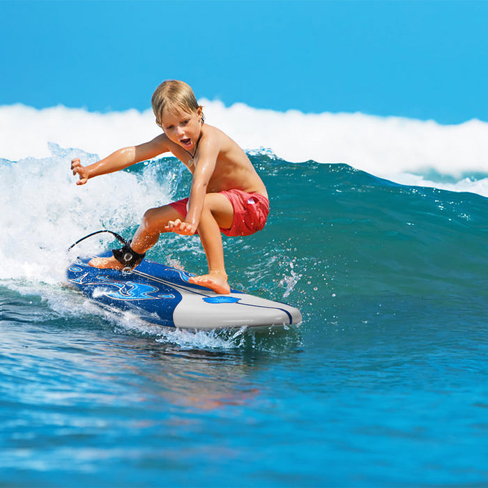Costway 6' Surfboard Foamie Body Surfing Board W/3 Fins & Leash For Kids Adults White
