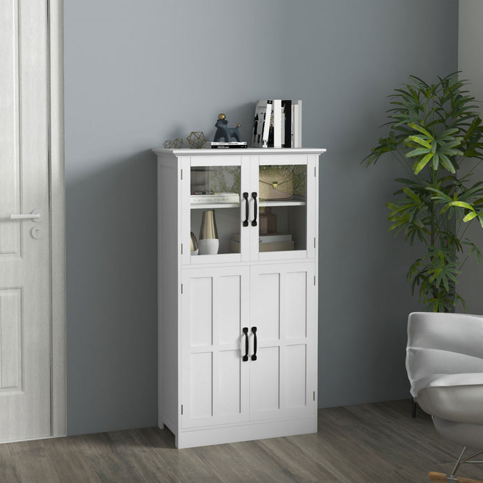 HOMCOM Kitchen Storage Cabinet with 4-tier Shelving, Adjustable Shelves