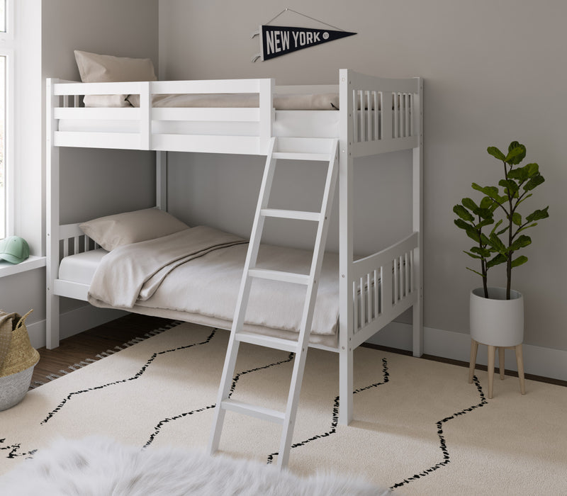 Storkcraft Caribou Twin over Twin Bunk Bed - White