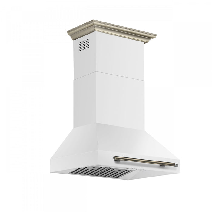 Forno Aria 30 Inch Wall-Mounted Range Hood, White- FRHWM5095-30WHT