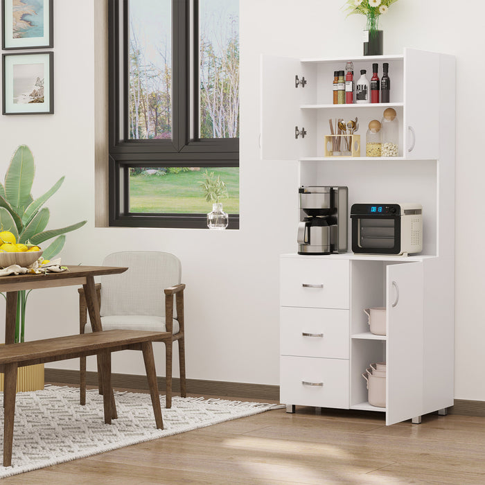 Cupboard Pantry Sideboard Hutch Furniture Centerpiece with Two Door Cabinet