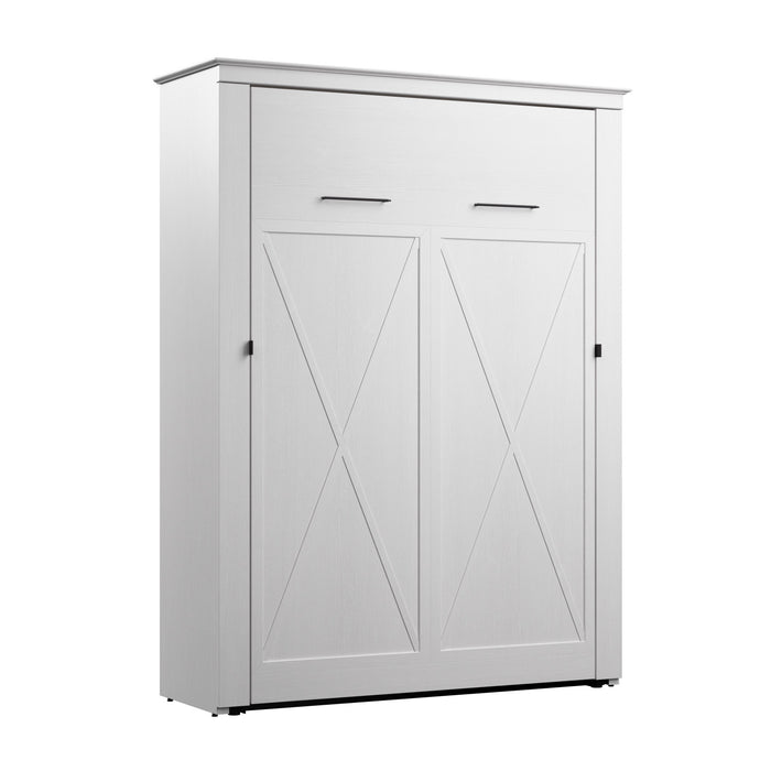 Bestar Key West 63 W Full Murphy Bed - Pure White Oak