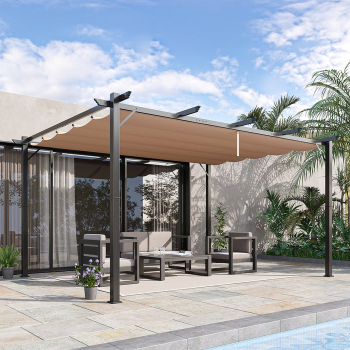 Outsunny 10' X 13' Aluminium Outdoor Pergola Gazebo Backyard Canopy Cover Square Sunshade Garden Grape Trellis Black