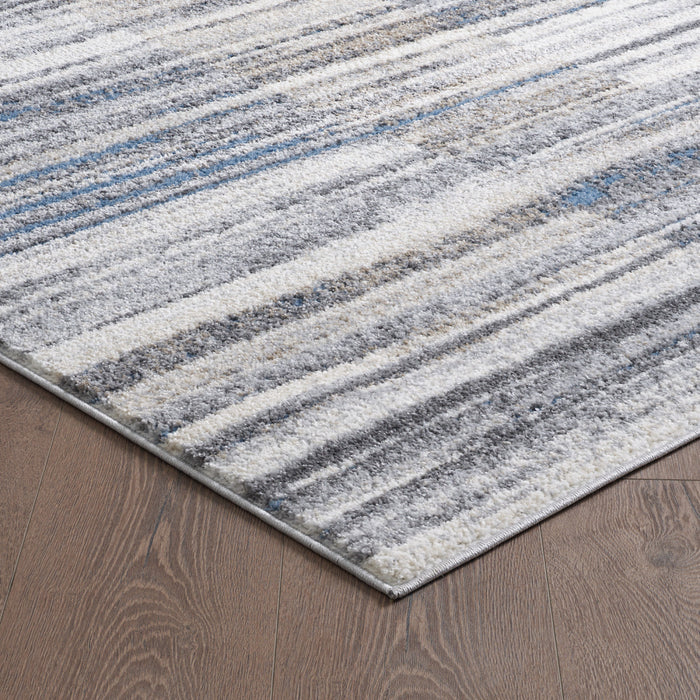 Darius Waves Cube Grey Area Rug - 6'7\" x 9'6\"
