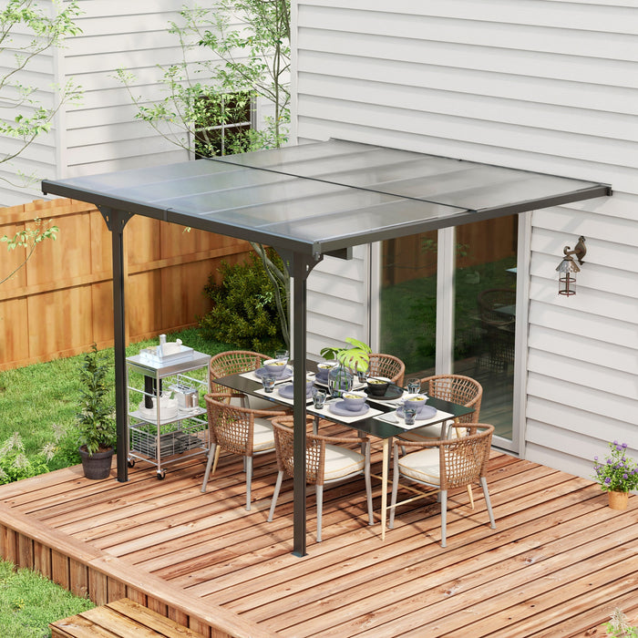 Outsunny 10' X 10' Outdoor Hardtop Pergola Polycarbonate Roof Gazebo Grey