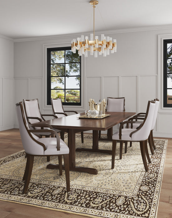 Grand Traditional 8-Piece Dining Chair Set in Light Gray