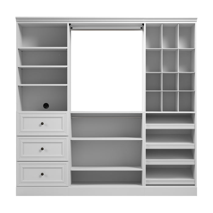 Bestar Versatile 86 W Closet Organization System with Drawers - White