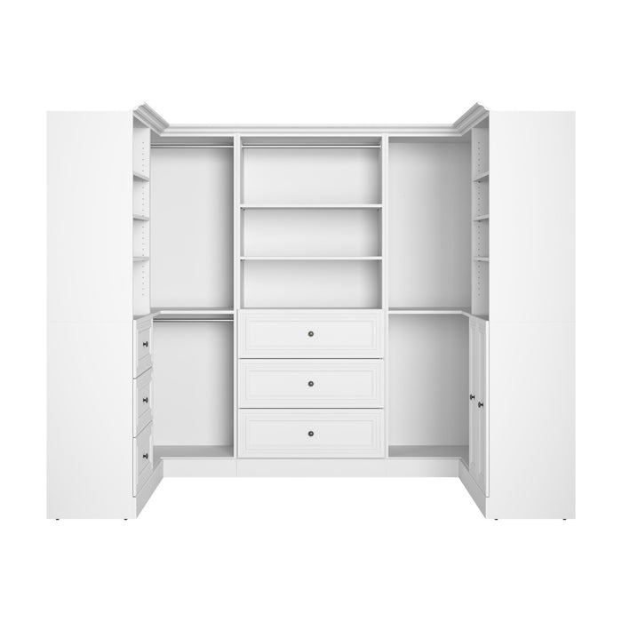 Bestar Versatile 108 W U-Shaped Walk-In Closet Organizer - White