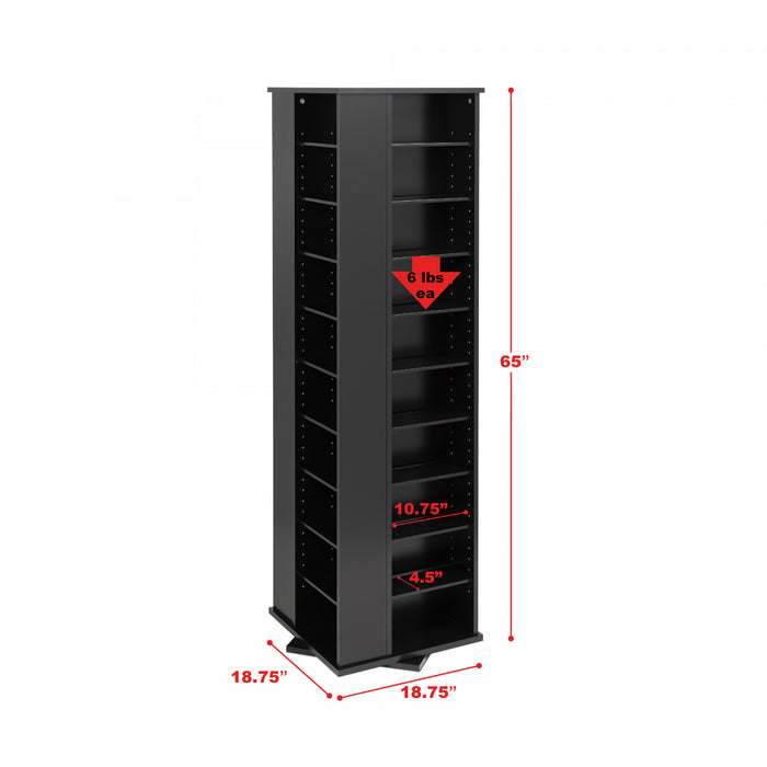 36 Adjustable Shelves Multimedia Storage - Black