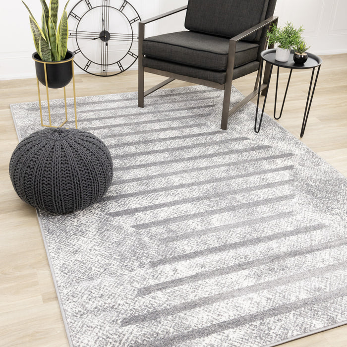 Covington Distressed Geometric Lines Indoor Area Rug - 7'10\" x 10'6\"