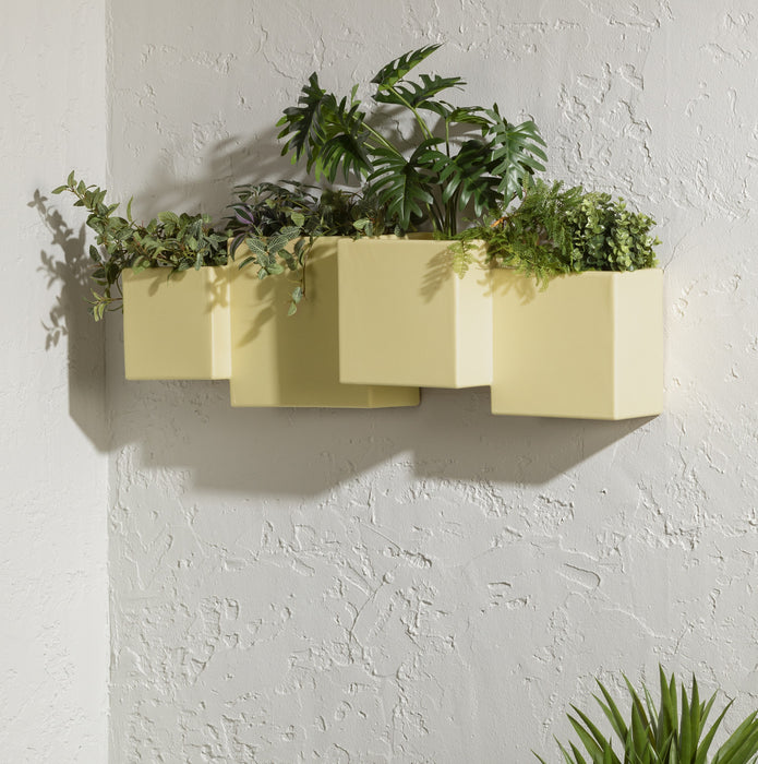Dalya 2-Piece Outdoor Wall Planter - Light Yellow