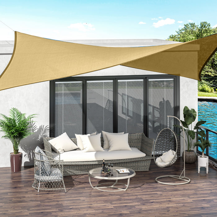 Outsunny Rectangle 13' X 20' Canopy Sun Sail Shade Garden Cover Uv Protector Outdoor Patio Lawn Shelter With Carrying Bag (sand)