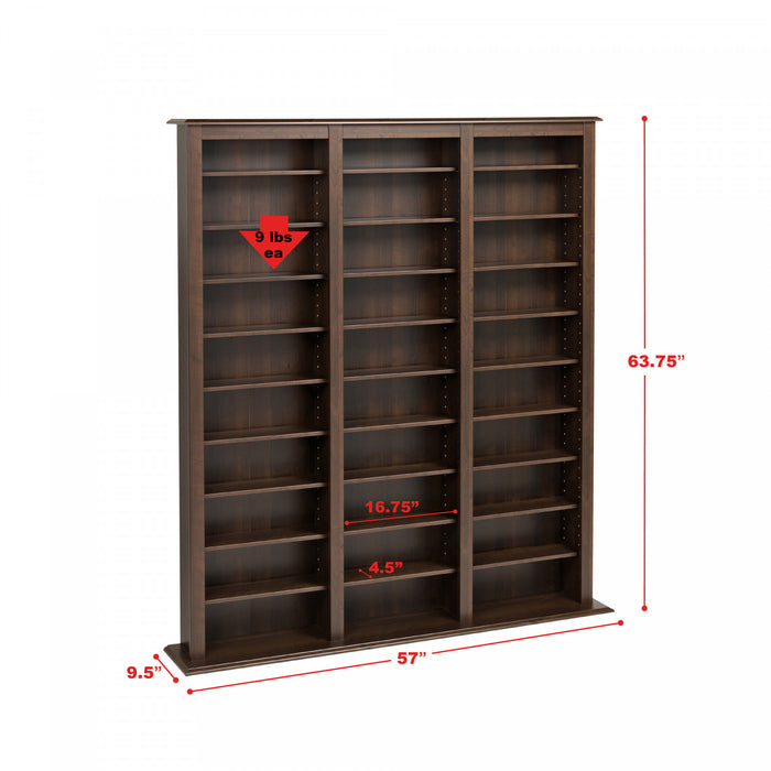 27 Adjustable Shelves Multimedia Storage - Espresso