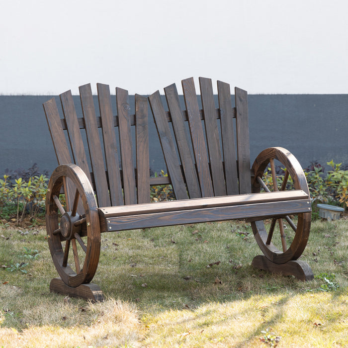 Outsunny Garden Bench, Carbonised Finish