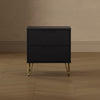 Avira Mid-Century Modern 20" Nightstand in Black (2-Drawer) | Table de nuit Avira style milieu du siecle moderne 20" en noir (2 tiroirs)