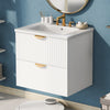 Jasper 24 Inch Modern Wall-Mounted Bathroom Vanity with Drawers, White | Meuble de salle de bain mural moderne Jasper 24 pouces avec tiroirs, blanc