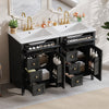 Aura 48 Inch Double Sink Vanity Combo with Drawers and Cabinet, Black | Aura Ensemble Meuble-Lavabo Double 48 po avec Tiroirs et Armoire, Noir