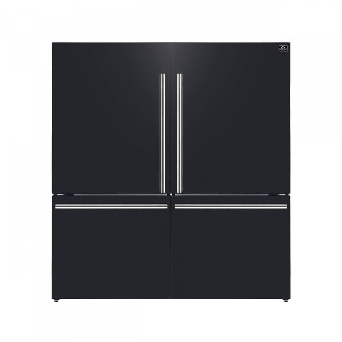 Forno Milano 60-Inch Side-by-Side Refrigerator in Black, 34.4 cu.ft - FFFFD1787-60BLK
