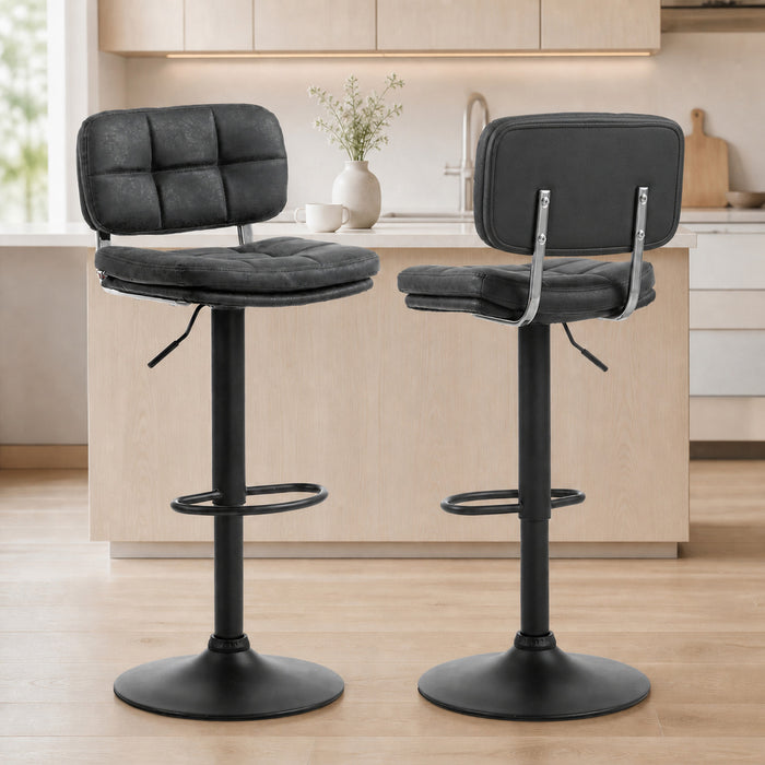 HOMCOM Bar Stools Set of 2, Adjustable Swivel Counter Height Barstools