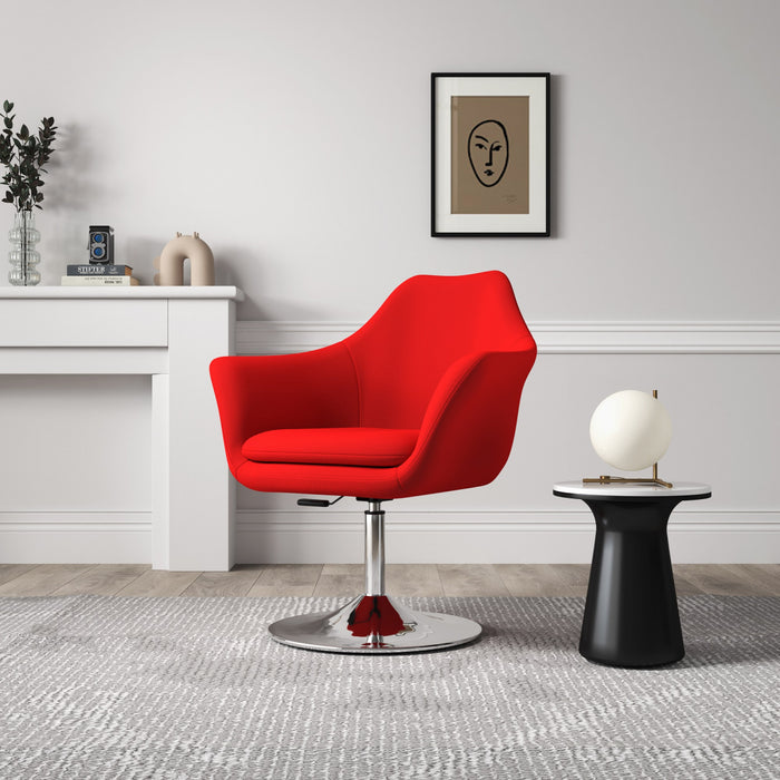 Kinsey Modern Wool Blend Swivel Lounge Chair in Red - Set of 2 Accent Chair