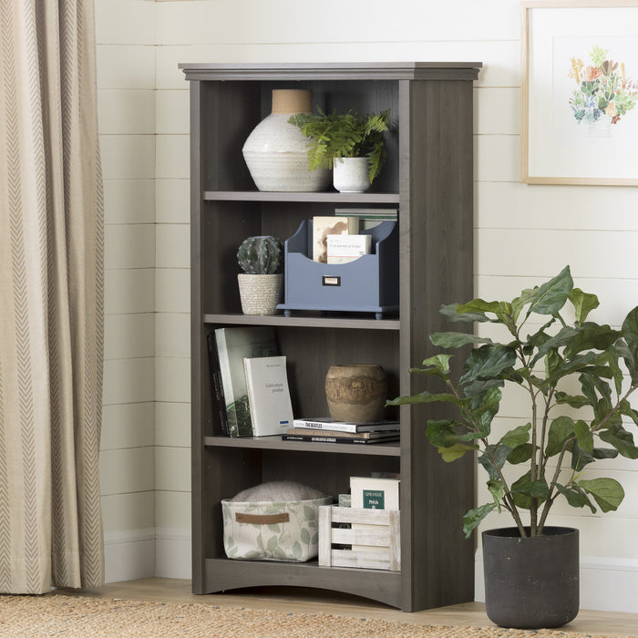 Gascony 4-shelf Bookcase - Gray Maple 