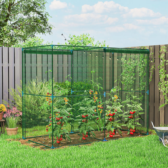Outsunny 8' x 4' Crop Cage, Plant Protection Tent with Zippered Doors