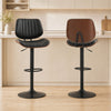 HOMCOM Bar Stools Set of 2, Mid-Century Modern Swivel Barstools, Black